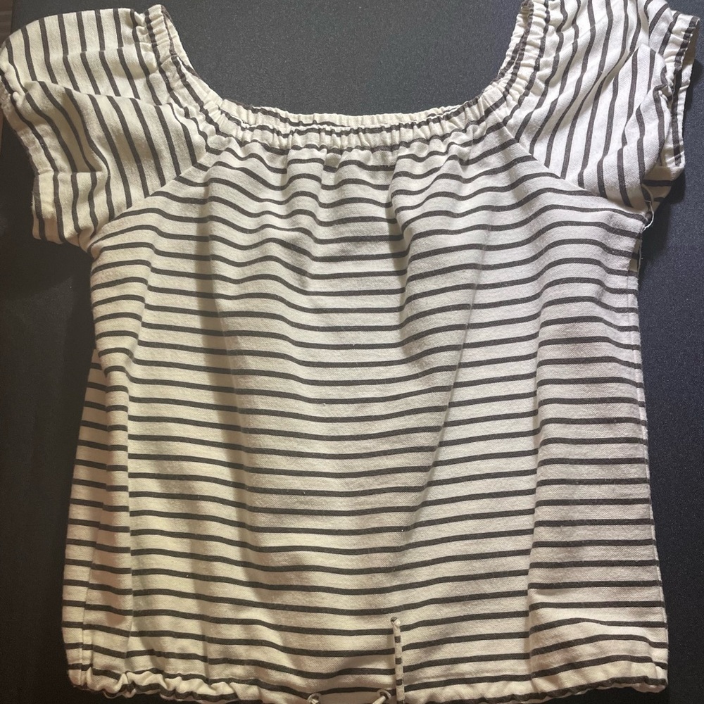 Madewell XL Striped Off-Shoulder Top